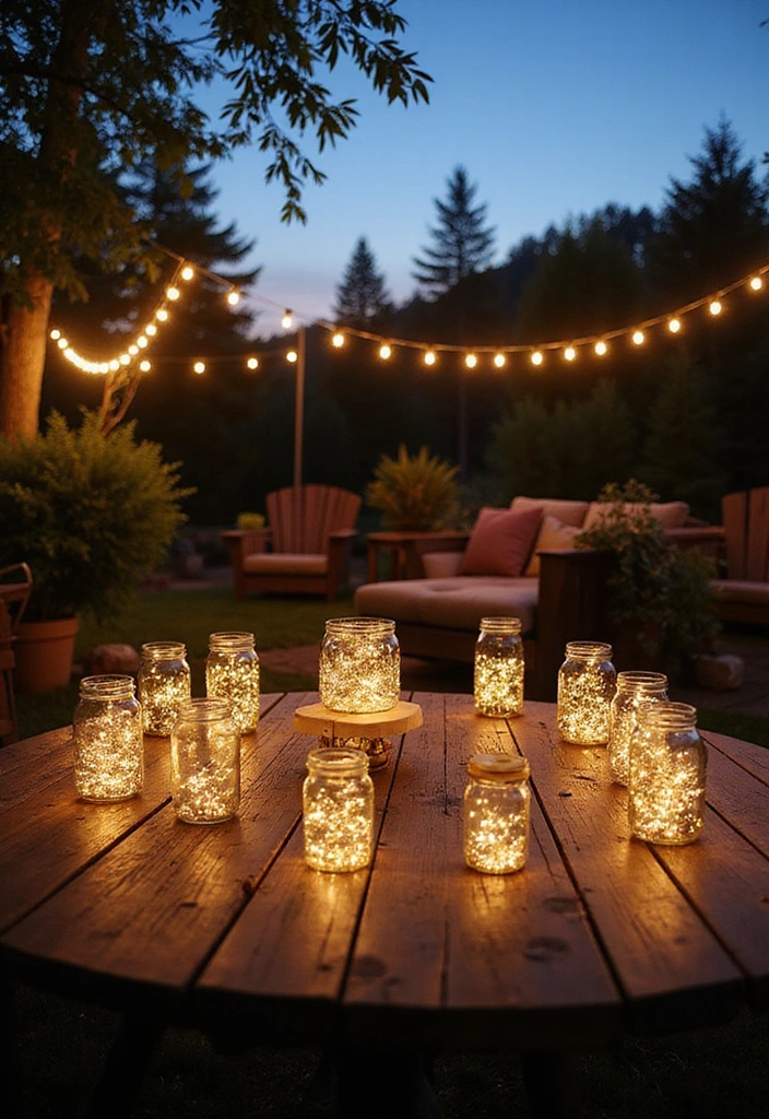 15 Rustic Lighting Ideas That'll Transform Your Home into a Cozy Retreat! - 6. Fairy Lights in Mason Jars