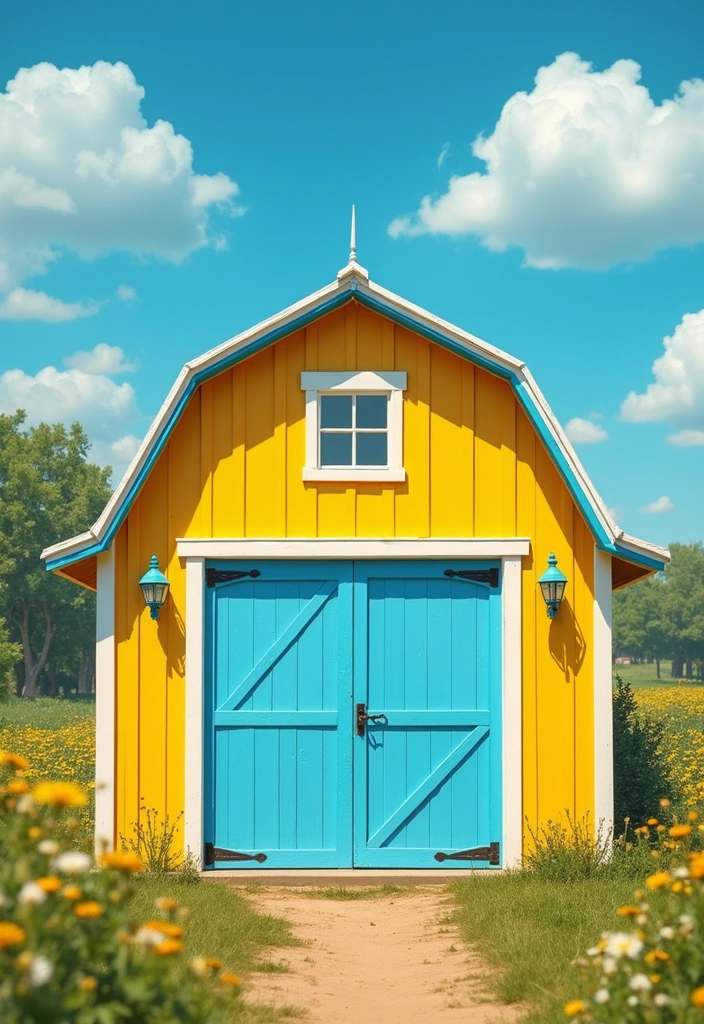 15 Stunning Barndominium Exteriors That Will Leave You in Awe (Wait Until You See #8!) - 11. Bright and Bold Colors