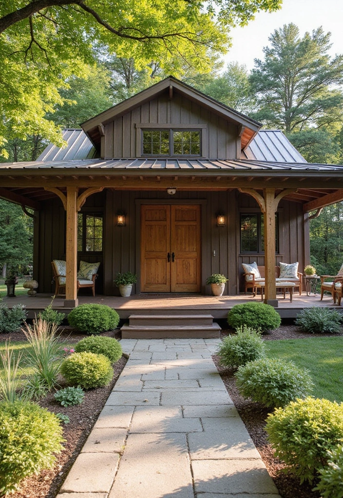 15 Stunning Barndominium Exteriors That Will Leave You in Awe (Wait Until You See #8!) - 13. Cozy Retreats with Porches