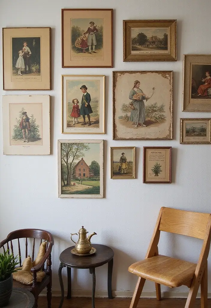 17 Enchanting Castlecore Decor Ideas That'll Make Your Home Feel Like a Fairytale! - 11. Nostalgic Wall Art