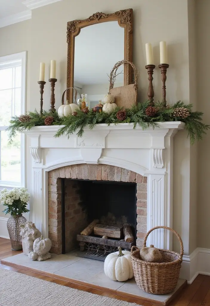 17 Rustic Living Room Decor Ideas That Will Make You Feel Right at Home! (You Won't Believe #12!) - 15. Rustic Mantels: A Touch of Elegance