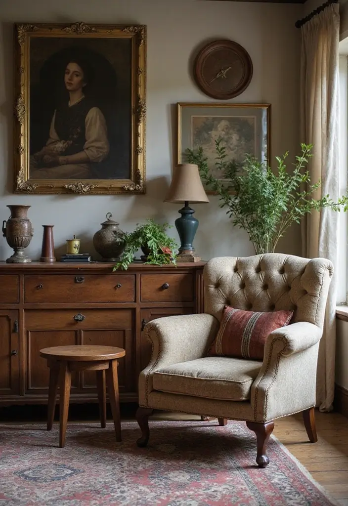17 Rustic Living Room Decor Ideas That Will Make You Feel Right at Home! (You Won't Believe #12!) - 5. Vintage Furniture Finds