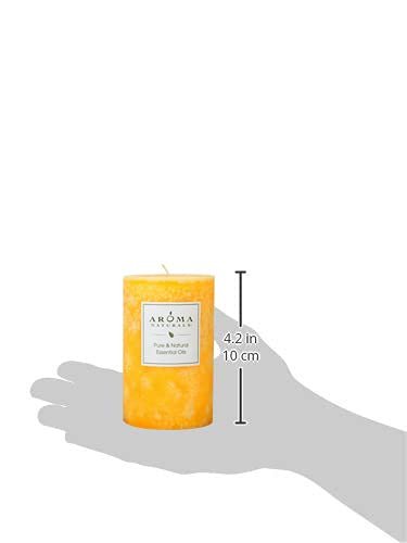 218IqWpkluS._SL500_.jpg Aroma Naturals Lavender & Tangerine Pillar Candle – Relaxing Scent, 2.5" x 4" Size - Image 6