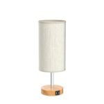 Yarra-Decor USB Bedside Table Lamp - Touch Control, 3-Way Dimmable, Round Flaxen Shade, LED Bulb Included - Image 4