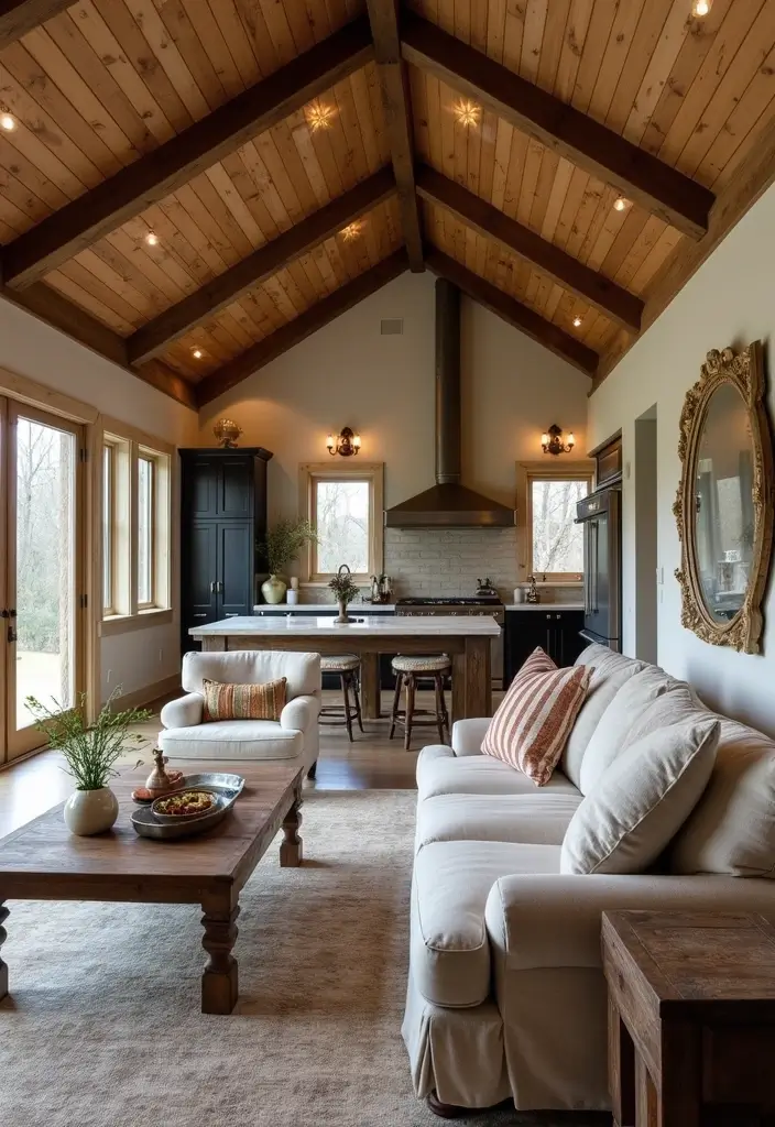 22 Stunning Barndominium Floor Plans That Redefine Open Concept Living! - 4. Rustic Chic Lounge