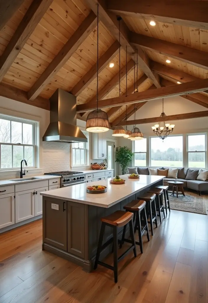 22 Stunning Barndominium Floor Plans That Redefine Open Concept Living! - 8. Spacious Open Kitchen Design