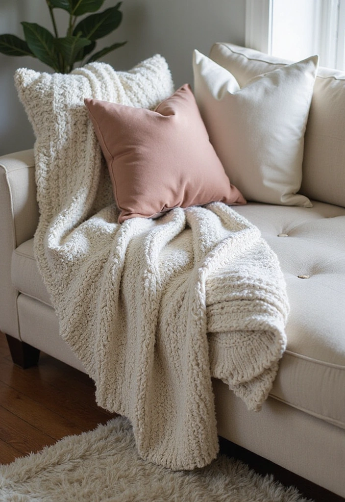 25 Cozy Living Room Ideas That'll Make You Want to Snuggle Up with a Blanket! - 1. Layered Textures