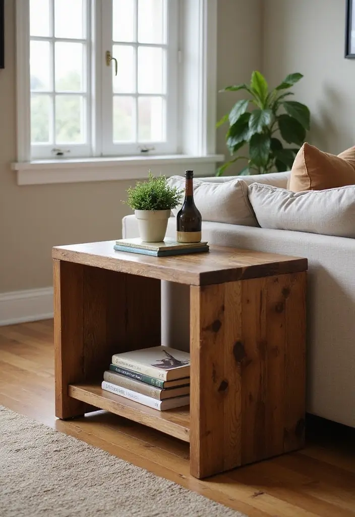 30 Affordable DIY Home Decor Projects You Can Complete This Weekend! - 10. Handmade Side Table