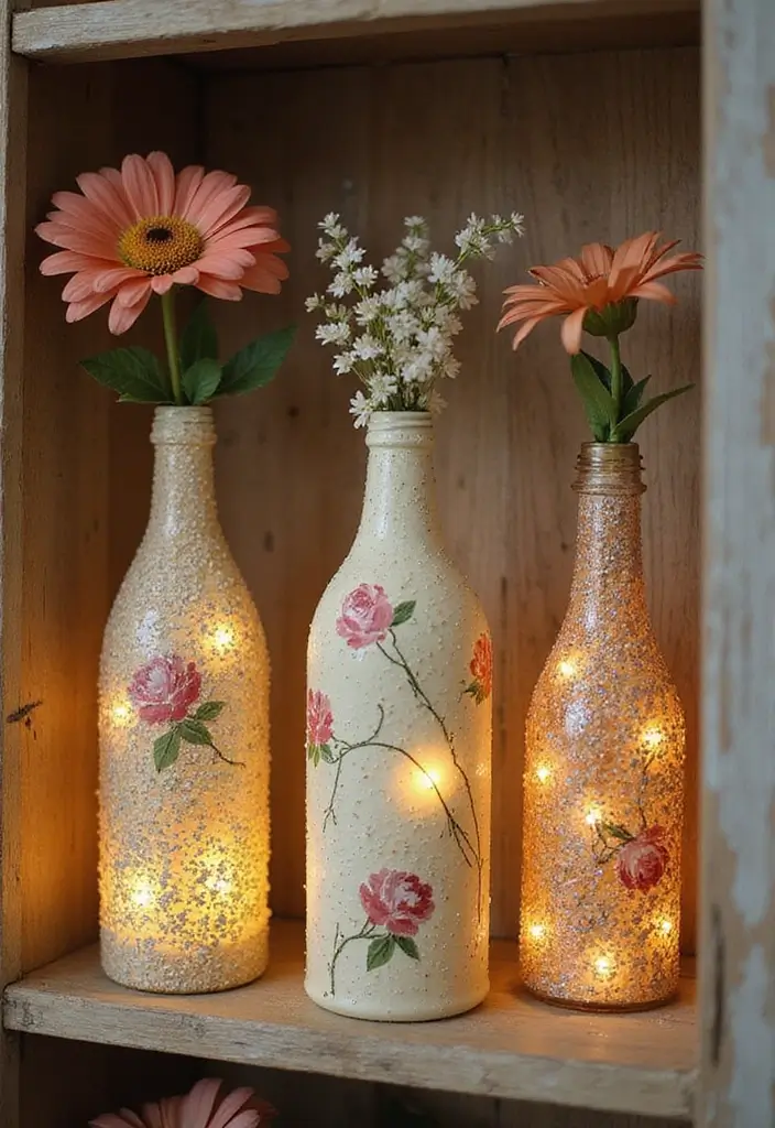 30 Affordable DIY Home Decor Projects You Can Complete This Weekend! - 29. Decorative Glass Bottles