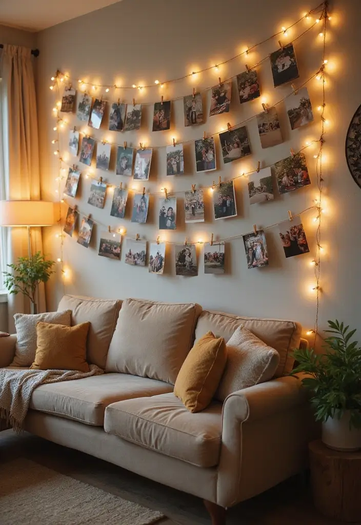 30 Affordable DIY Home Decor Projects You Can Complete This Weekend! - 7. Creative Photo Display