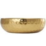Deco 79 20 oz Mediterranean Fig Scented 3-Wick Hammered Metal Candle - Gold, 7"x7"x2" - Image 4
