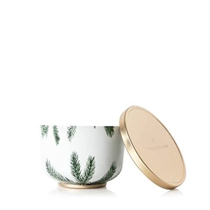 Thymes Scented Candles for Women & Men – Tin with Lid – Luxury Home Decor – Holiday Candles with Notes of Crisp Siberian Fir Needles, Cedarwood, & Sandalwood (Frasier Fir, 6.5 oz)