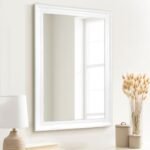 CULER White Rustic Rectangle Wall Mirror (24x36 inch) for Bathroom, Living Room, Bedroom, Entryway. - Image 4