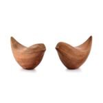 NIRMAN Acacia Wood Bird Statues - Modern Home Decor Set of 2 for Living Room, Office, Bathroom (4.5"x2"x2.5") - Image 2