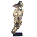 Aboxoo Thinker Statue - Gold Silence is Golden Abstract Art Figurine for Modern Home Decor, Office, and Living Room - Image 2