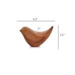 NIRMAN Acacia Wood Bird Statues - Modern Home Decor Set of 2 for Living Room, Office, Bathroom (4.5"x2"x2.5") - Image 6