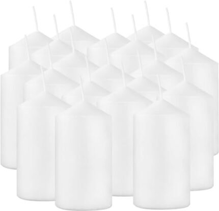 YOROXRG 2"x4" High White Pillar Candles, Set of 20, Unscented. Bulk Buy. Ideal for Wedding, Emergency Lanterns, Spa, Aromatherapy, Party