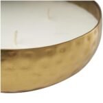 Deco 79 20 oz Mediterranean Fig Scented 3-Wick Hammered Metal Candle - Gold, 7"x7"x2" - Image 2