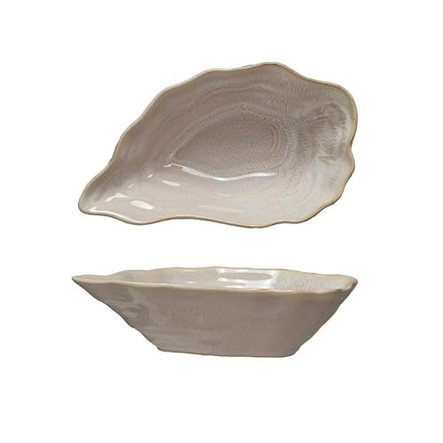31HKTdr3TpL._SL500_.jpg Creative Co-Op Cream Oyster-Shaped Stoneware Bowl - Perfect for Stylish Serving! - Image 12
