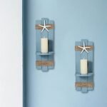 SOMTO Beach Starfish Wall Candle Holders – Ocean-Themed Sconces for Coastal Decor, Set of 2. - Image 5