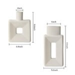 Set of 2 White Ceramic Square Vases in Nordic Boho Style for Rustic Home Decor – Ideal for Living Room, Shelf, Table, and Entryway. - Image 6