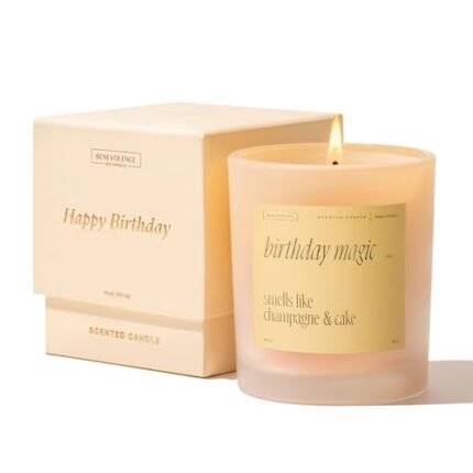 Benevolence LA Birthday Magic Scented Candles | 10 oz, 40-50 Hour Burn | Gifts for Women | Celebration Candle for Best Friend, Mom | Unique Womens Birthday Gift - Smells Like Champagne & Cake
