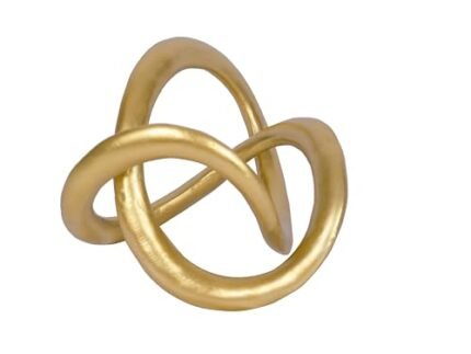 PUHOZN Modern Geometric Round Sculpture Gold Knot Statue Decor Tabletop Sculpture and Figurines Round Decorative Ornaments Knick Knacks Home Decor for Shelves Coffee Table Bookshelf Decoration Gifts