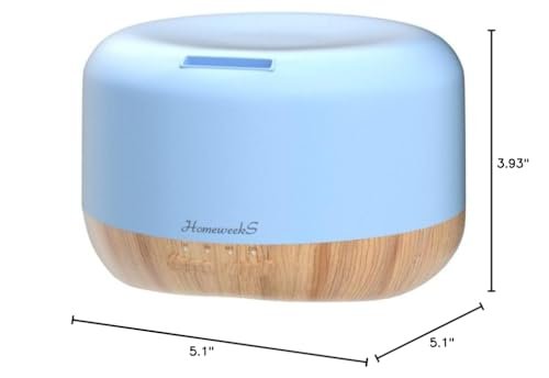 31VdnOecUjL._SL500_.jpg Homeweeks 300ml Essential Oil Diffuser: Quiet Ultrasonic Aromatherapy, Wood Grain, Remote Control, Timer & 7 Color Lights. Perfect for Bedroom Use! - Image 8
