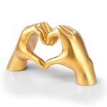 JMTTL Gold Gesture Statue Decoration Home Decor Bedroom Bookshelf Coffee Table Hand Decor Sculpture Love Finger Aesthetic Accents Decorations (Gold)