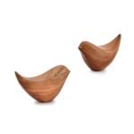 NIRMAN Acacia Wood Bird Statues - Modern Home Decor Set of 2 for Living Room, Office, Bathroom (4.5"x2"x2.5") - Image 5