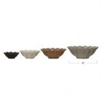 Shop Creative Co-Op Multicolor Stoneware Flower Bowls - 6" L x 6" W x 3" H, Perfect for Your Table! - Image 2