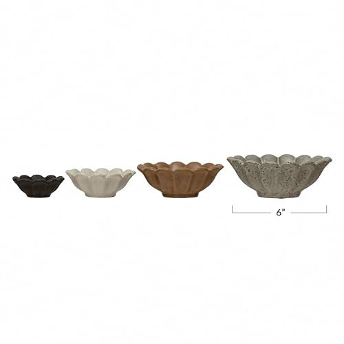 31iymGVZFlL._SL500_.jpg Shop Creative Co-Op Multicolor Stoneware Flower Bowls - 6" L x 6" W x 3" H, Perfect for Your Table! - Image 2