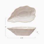 Creative Co-Op Cream Oyster-Shaped Stoneware Bowl - Perfect for Stylish Serving! - Image 5