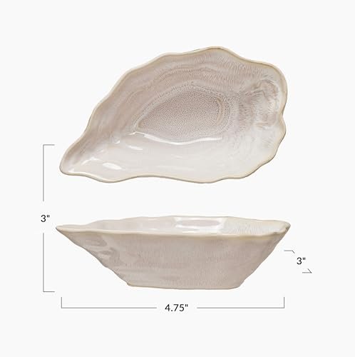 31lz7Pt3xTL._SL500_.jpg Creative Co-Op Cream Oyster-Shaped Stoneware Bowl - Perfect for Stylish Serving! - Image 5