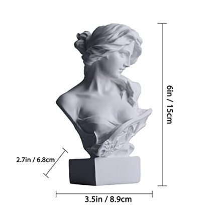 6" H Greek Mythology Bust Statue Decor,Artemis Statues Roman Goddess Figurines,Used for Sketch Practice Aesthetics Statues and Sculptures and Indoor Filling Space for Living Room, Bedroom and Study