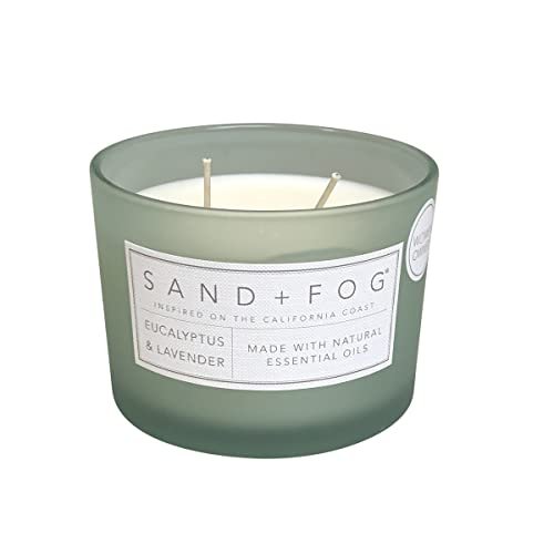 31r3F1pYDlL._SL500_.jpg Sand + Fog Eucalyptus & Lavender Scented Candle - 100% Cotton Wick, 12 oz Jar - Luxury Home Decor - Image 2