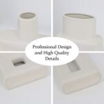 Set of 2 White Ceramic Square Vases in Nordic Boho Style for Rustic Home Decor – Ideal for Living Room, Shelf, Table, and Entryway. - Image 5