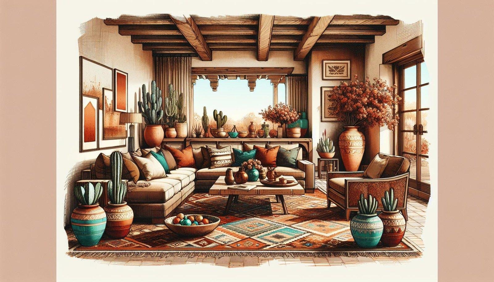 How can I incorporate a Southwestern vibe into my living room color palette?