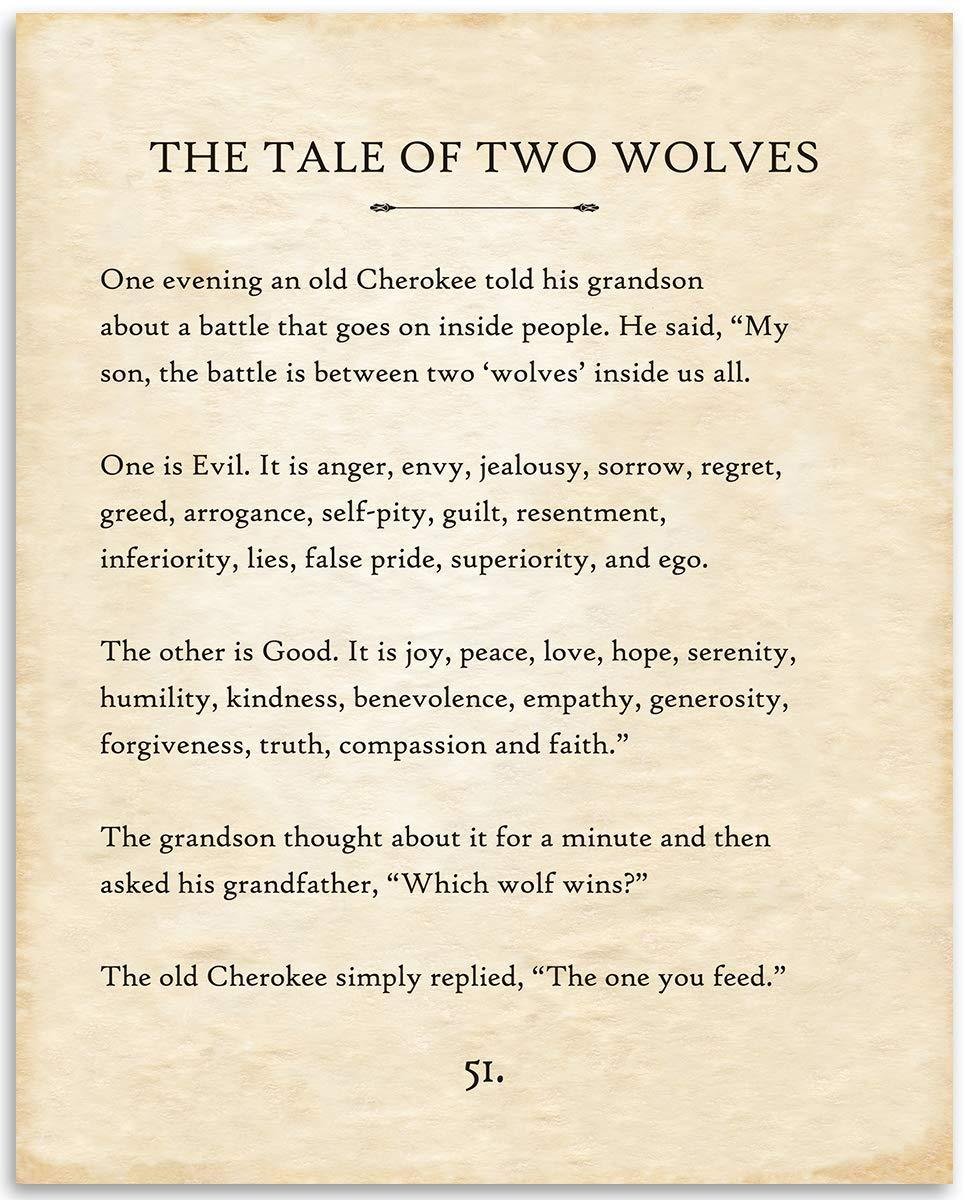 We Review: Two Wolves Cherokee Tale Wall Art Print