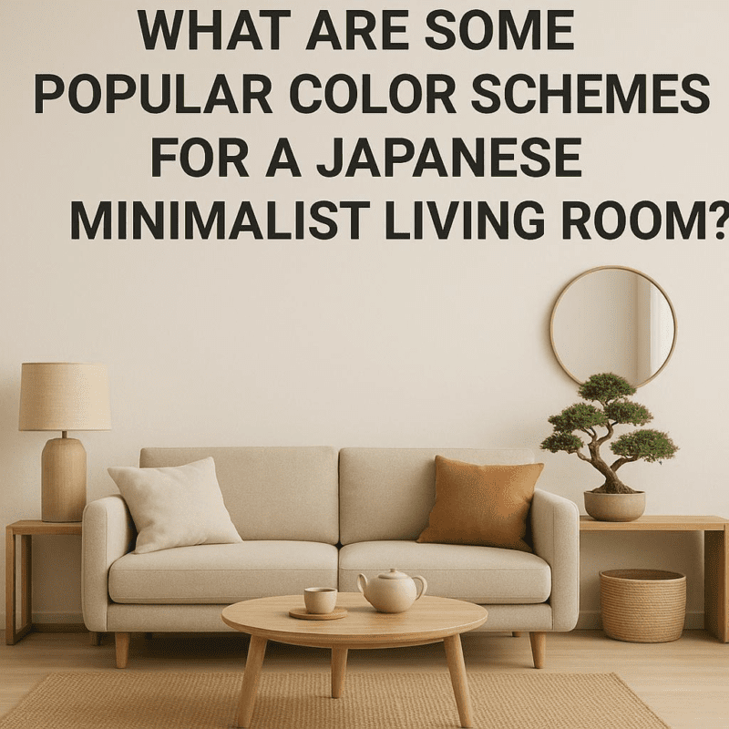 What are some popular color schemes for a Japanese minimalist living room?