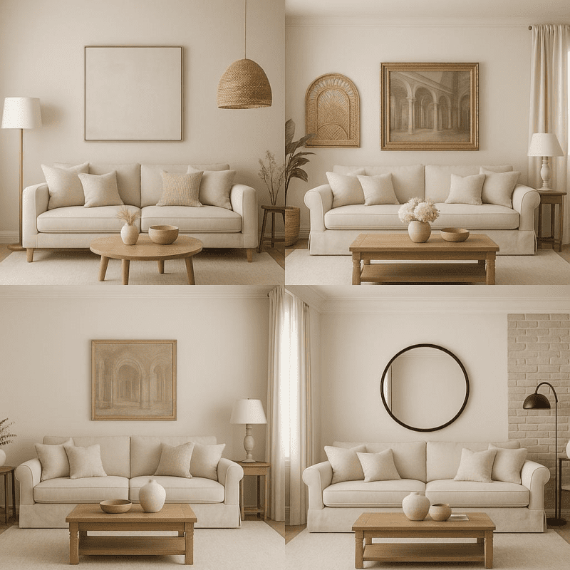 Do neutral color palettes work well with different design themes in living rooms?