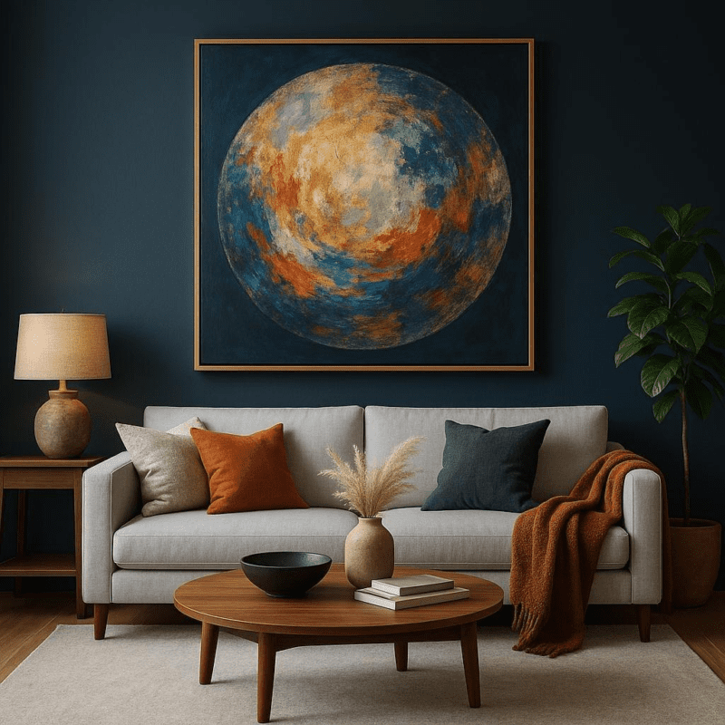 How can I create a focal point on a living room wall?