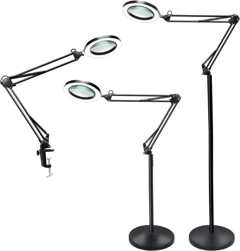 Our Review: Versatile Magnifying Glass Floor Lamp with LED & Dimmer