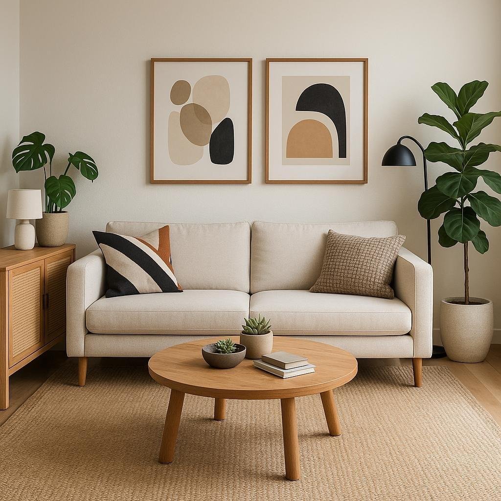 What are some ways to create a gender-neutral living room decor?