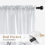 HOMEIDEAS Light Grey & White Semi-Sheer Curtains, 52x63" – 2 Panels, Floral Print for Privacy & Light Filtering in Bedroom or Living Room. - Image 7