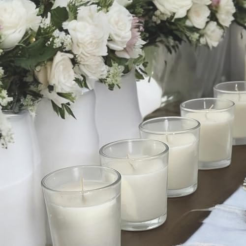 41-HkfPXWeL._SL500_.jpg Stonebriar 12-Hour Unscented Wax Votive Holders, 48-Pack, White for Long-Lasting Ambiance - Image 6