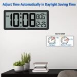 WallarGe 14.5'' Large Digital Wall Clock - Battery Operated with Jumbo Numbers, Date & Temp Display, Easy to Read and Set, Auto DST Feature. - Image 4