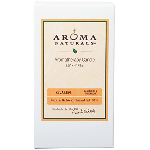 411kIU3dlS._SL500_.jpg Aroma Naturals Lavender & Tangerine Pillar Candle – Relaxing Scent, 2.5" x 4" Size - Image 2