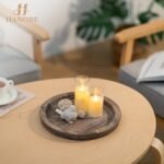 Hanobe Wooden Candle Plate Holder: Round Rustic Tray for Tealights, Pillars & Home Decor. Perfect for Christmas & Weddings! - Image 6