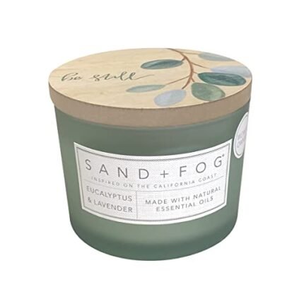 Sand + Fog Scented Candle - Eucalyptus & Lavender - Additional Scents and Sizes – 100% Cotton Lead-Free Wick - Luxury Air Freshening Jar Candles - Perfect Home Decor – 12 oz